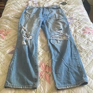Light Wash Wide leg Ripped Windsor Jeans Size 7